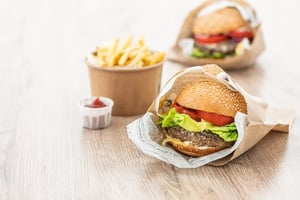 Burger and chips