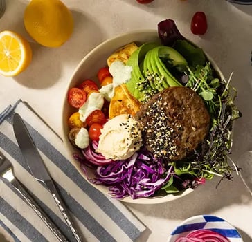 Rainbow Burger Bowls