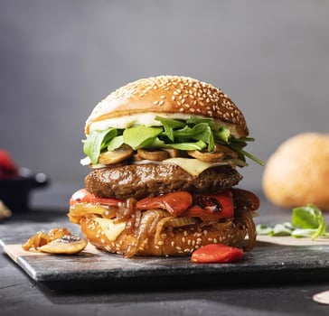 Angus Beef and Mushroom Burger