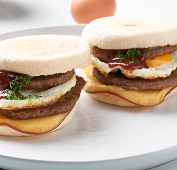 Bacon, Egg and Breakfast Sausage Muffin