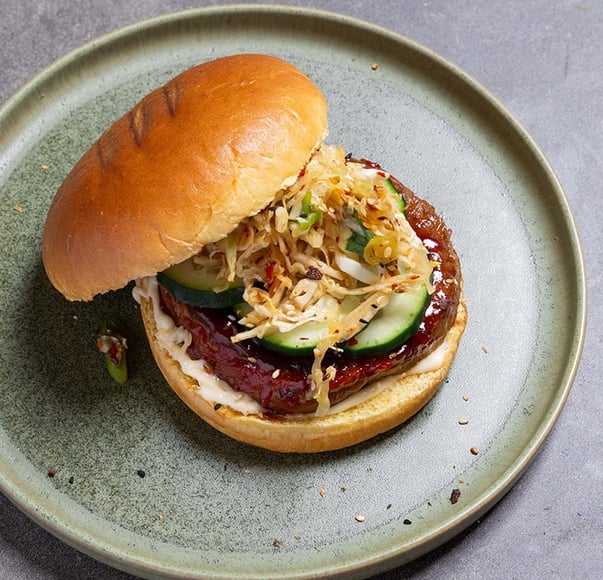 Gochujang Lamb Burgers with Kimchi-Style Slaw