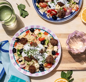 Greek Meatballs with Orzo Salad