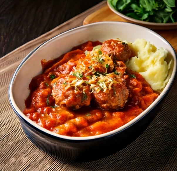 Hearty Casserole Cheesy Meatballs with Mash