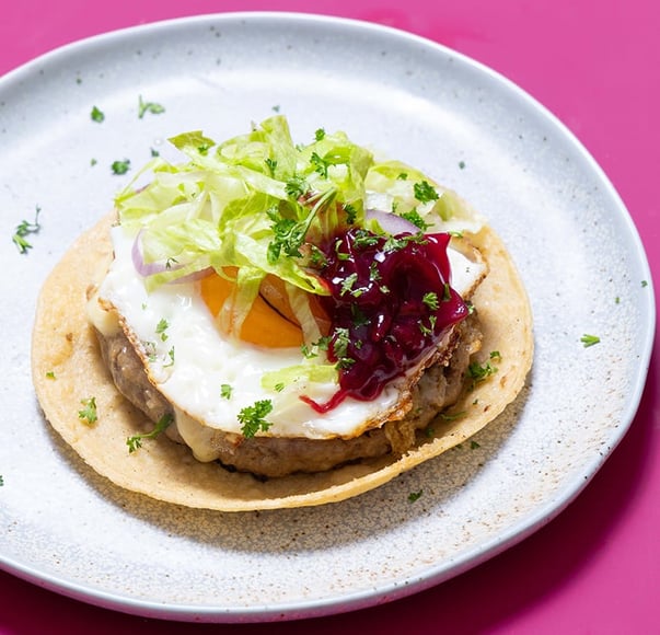 Kiwi Burger Smashed Tacos with Beetroot Relish