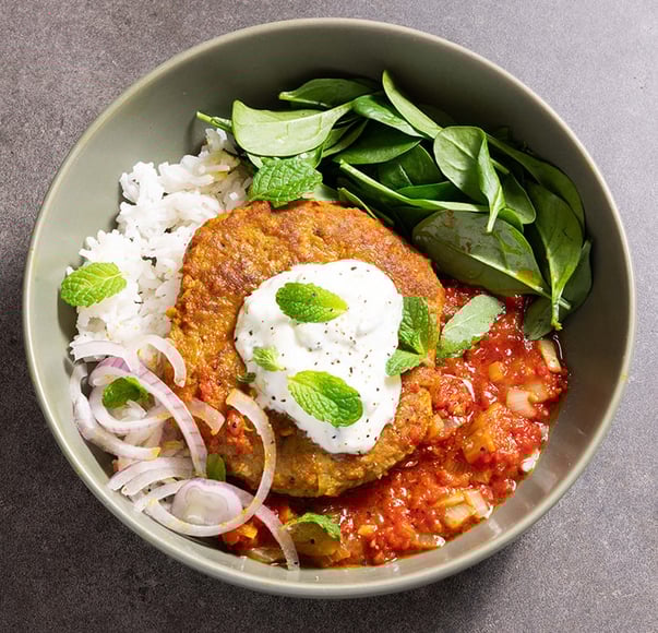 Lamb Masala Bowl with Basmati & Raita