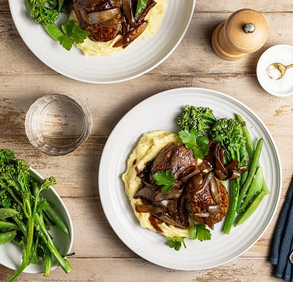 Lamb Rissoles with Balsamic Onions
