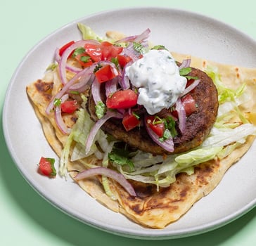 Lamb Roti Burgers with Tandoor Spices & Raita