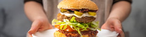 Fully loaded burger with all the toppings