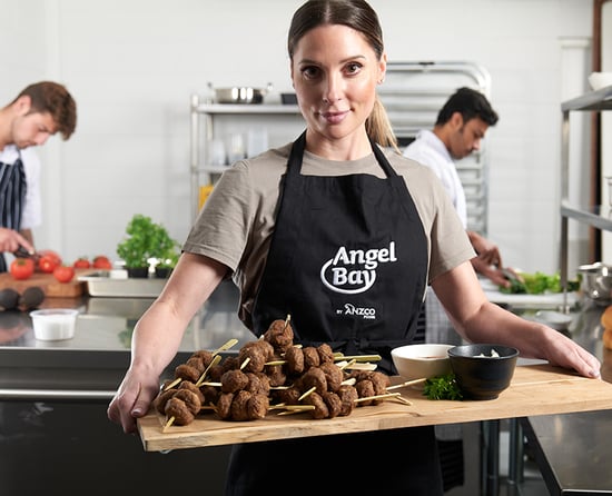 Lady with beef bites