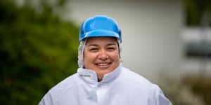 Worker from Angel Bay Green Island processing site.