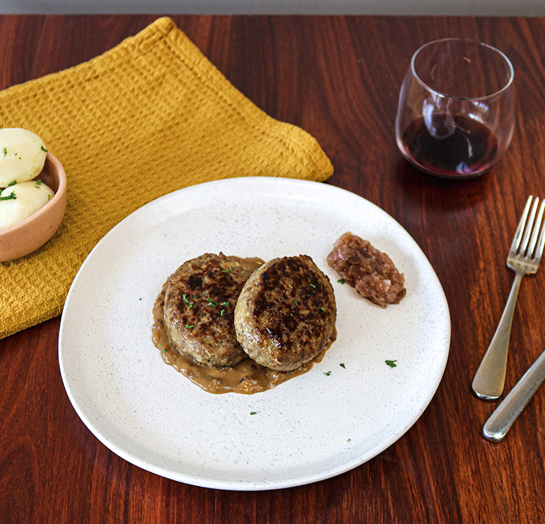 Beef Rissoles with Diane Sauce