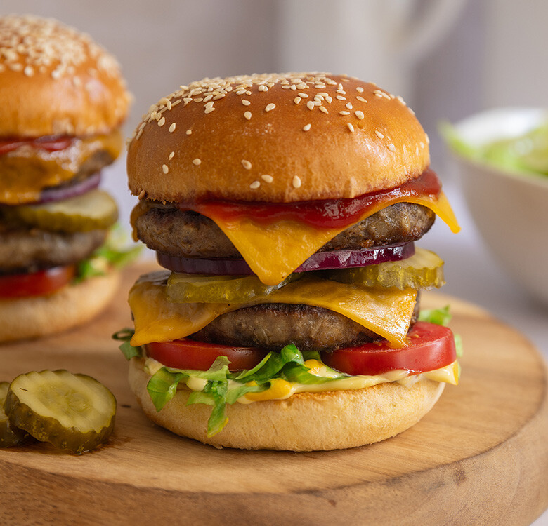 Classic American Double Cheeseburger