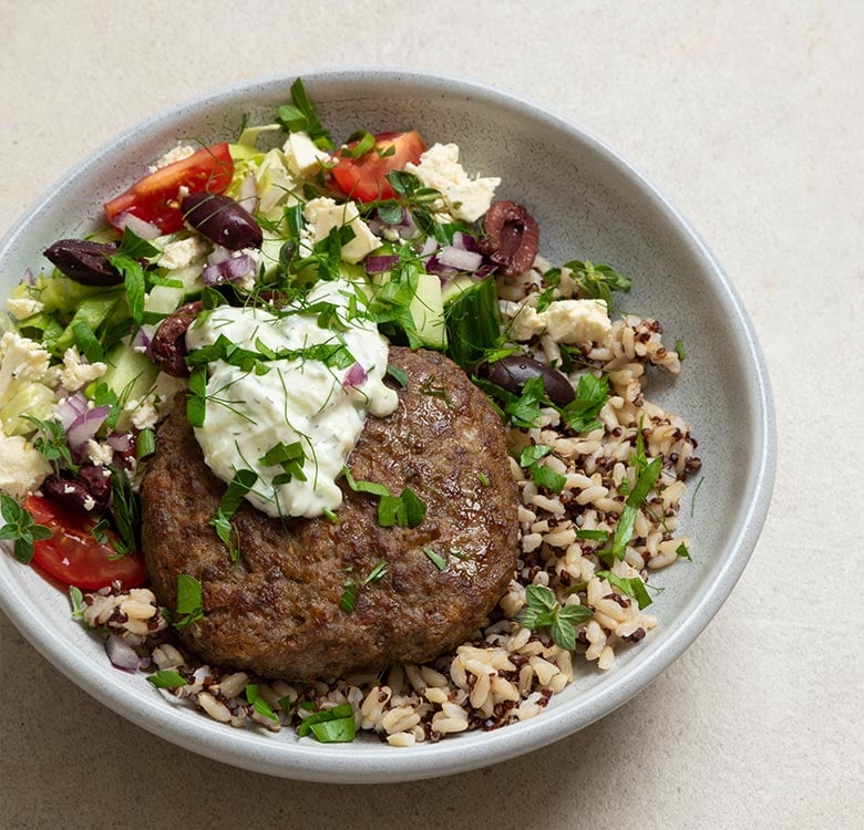 Greek Lamb Patty Gyros Bowls