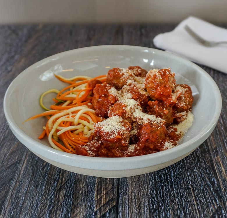 Kids Meatballs with Rainbow Spaghetti