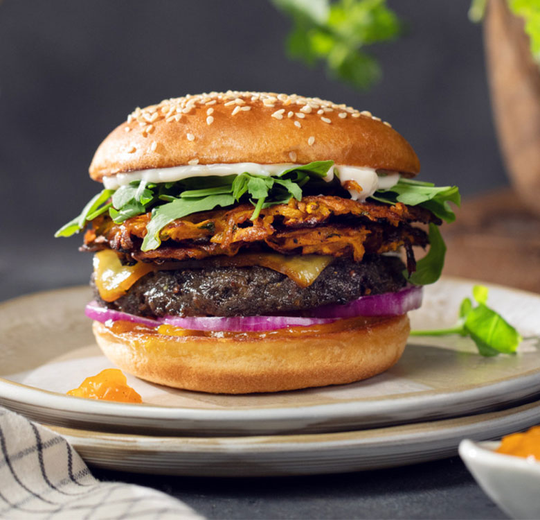 Smoky Beef and Kumara Burger