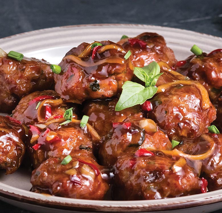 Sweet and Sour Meatballs and Wild Rice